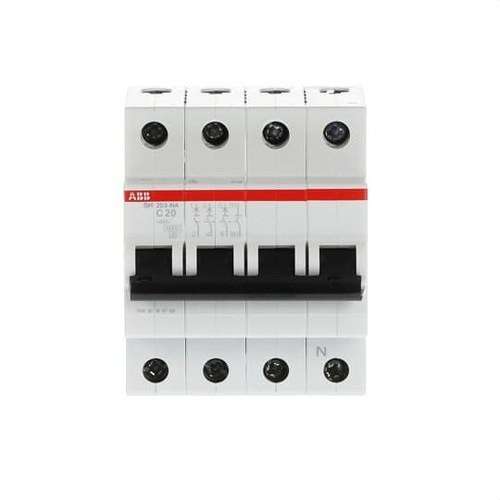 Leitungsschutzschalter SH203-C20NA 3P+N 20A Charakteristik C mit der Referenz 2CDS213103R0204 von der Marke ABB