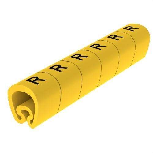 Vorgeschnittene gelbe Ø8 PVC-Kennzeichner mit der Referenz 1812-R von der Marke UNEX