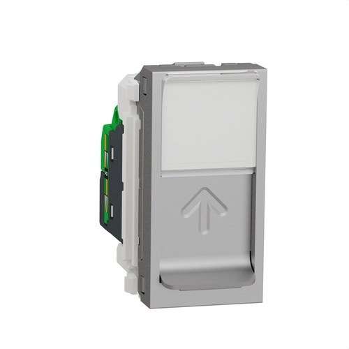 Aufnahme von 1 RJ45-Modul Kategorie 5E UTP Aluminium New Unica mit der Referenz NU341030 von der Marke SCHNEIDER ELECTRIC