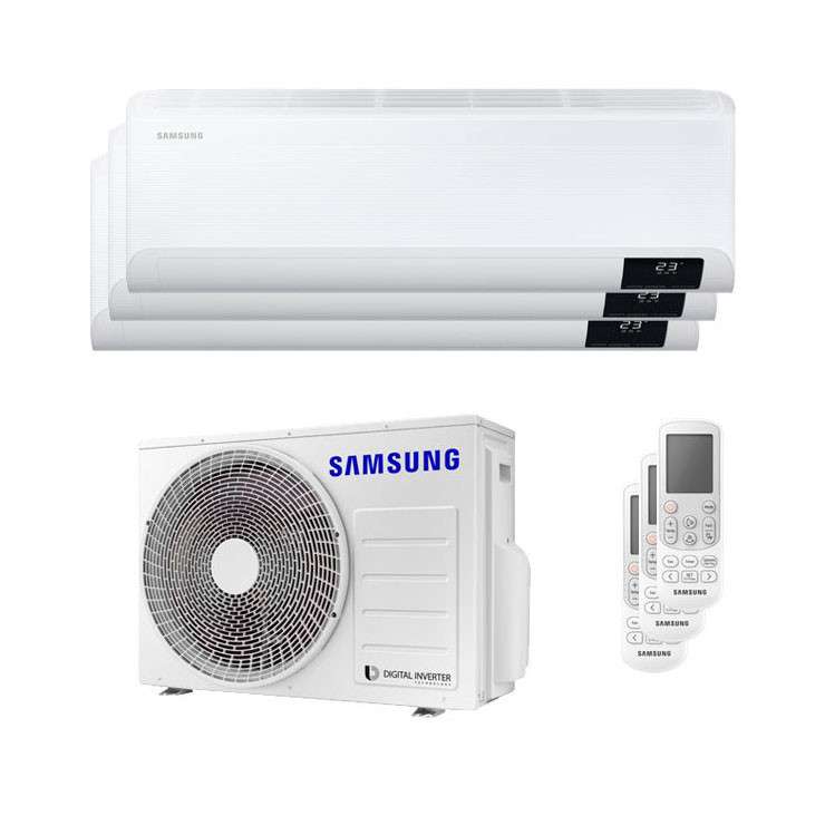 Multisplit-Klimaanlage 3x1 Samsung Wind Free Comfort 2,5 kW 9000 BTU + 2,5 kW 9000 BTU + 2,5 kW 9000 BTU mit der Referenz KITSAMWINDFREE09+09+09 von der Marke SAMSUNG