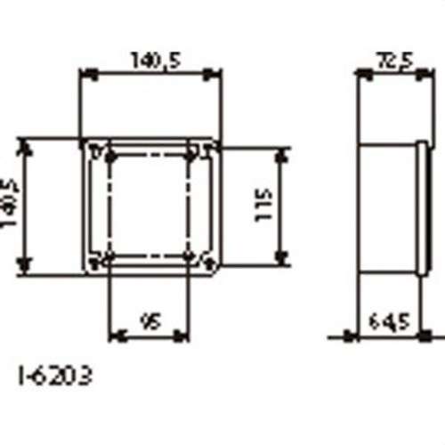 Blindabzweigdose mit undurchsichtigem Deckel 130x130x60mm mit der Referenz I-6203 von der Marke BJC