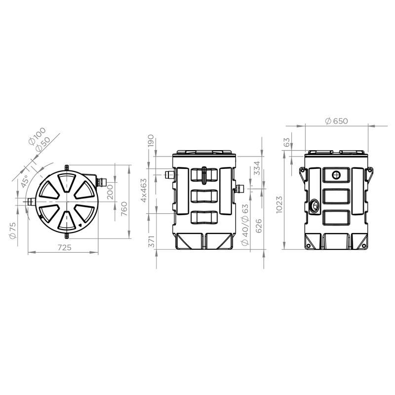 SANIFOS 280 Pumpstation mit Tank und Tauchpumpe mit der Referenz 009FOS280VM von der Marke SFA SANITRIT