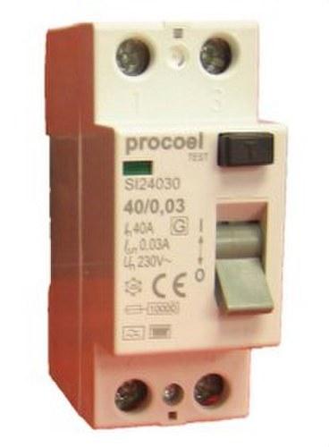 Differenzialschutzschalter 2P 40A 300mA mit der Referenz SI240300 von der Marke PROCOEL