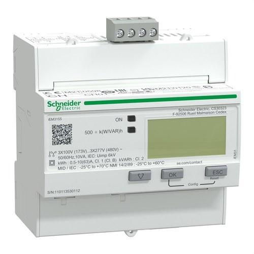 Dreiphasiger Energiezähler iem3155 63 A Klasse 1 Modbus MID mit der Referenz A9MEM3155 von der Marke SCHNEIDER ELECTRIC