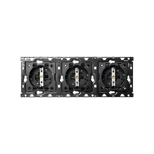 Back kit for 3 elements with 3 Schuko socket bases Simon 100 with reference 10010302-039 from the brand SIMON