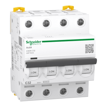 IC60N 4P 32A Curve C 10kA Circuit Breaker with reference A9F79432 from the brand SCHNEIDER ELECTRIC