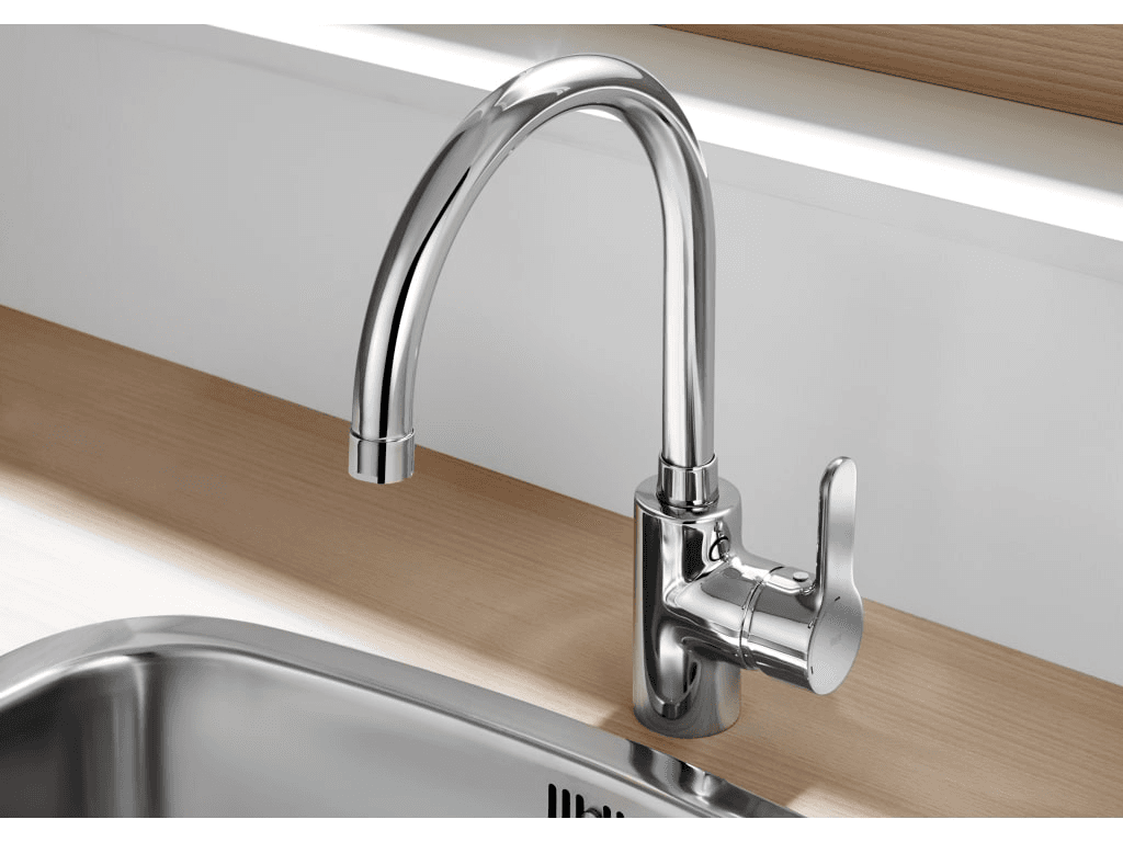 Roca L20 Kitchen Tap with Swivel Curved Spout Cold Start with reference A5A8409C00 from the brand ROCA