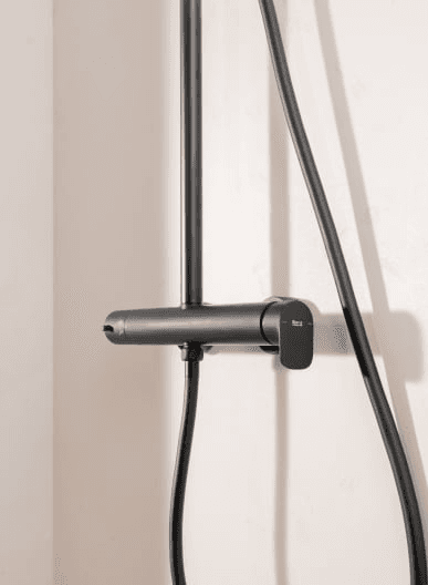 Matte Black Single-Lever Shower Column Roca Plus Round with reference A5A9A6ENB0 from the brand ROCA
