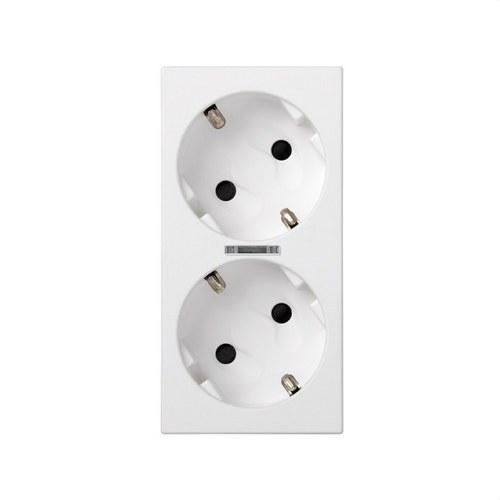 Double Schuko Socket with Safety Device, LED and 1Click® Connection White Simon 500 Cima with reference 50010432-030 from the brand SIMON
