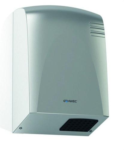 Elektronischer Sensor-Händetrockner Wecflow aus satiniertem Edelstahl mit der Referenz GW01 14 04 01 von der Marke GENWEC