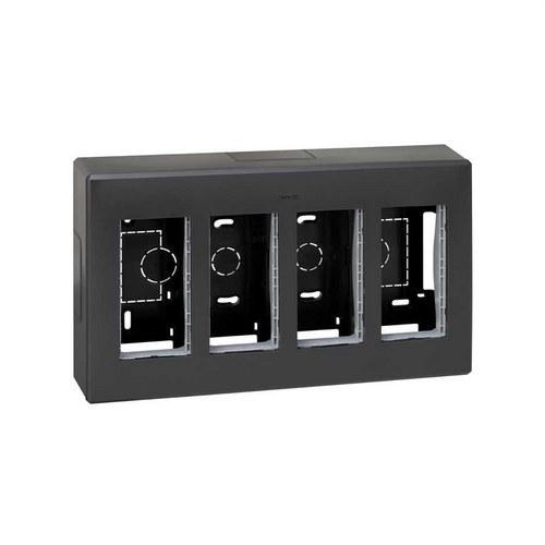Oberflächen-Wanddose für 4 doppelte Elemente Graphit Simon 500 Cima mit der Referenz 51000004-038 von der Marke SIMON