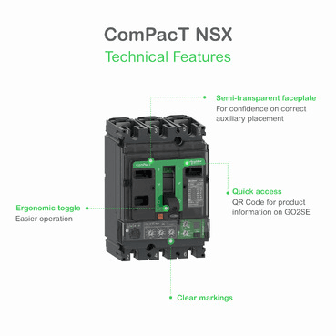 Leistungsschalter ComPacT NSX250F 36kA AC 4P3R 250A TMD mit der Referenz C25F6TM250 von der Marke SCHNEIDER ELECTRIC