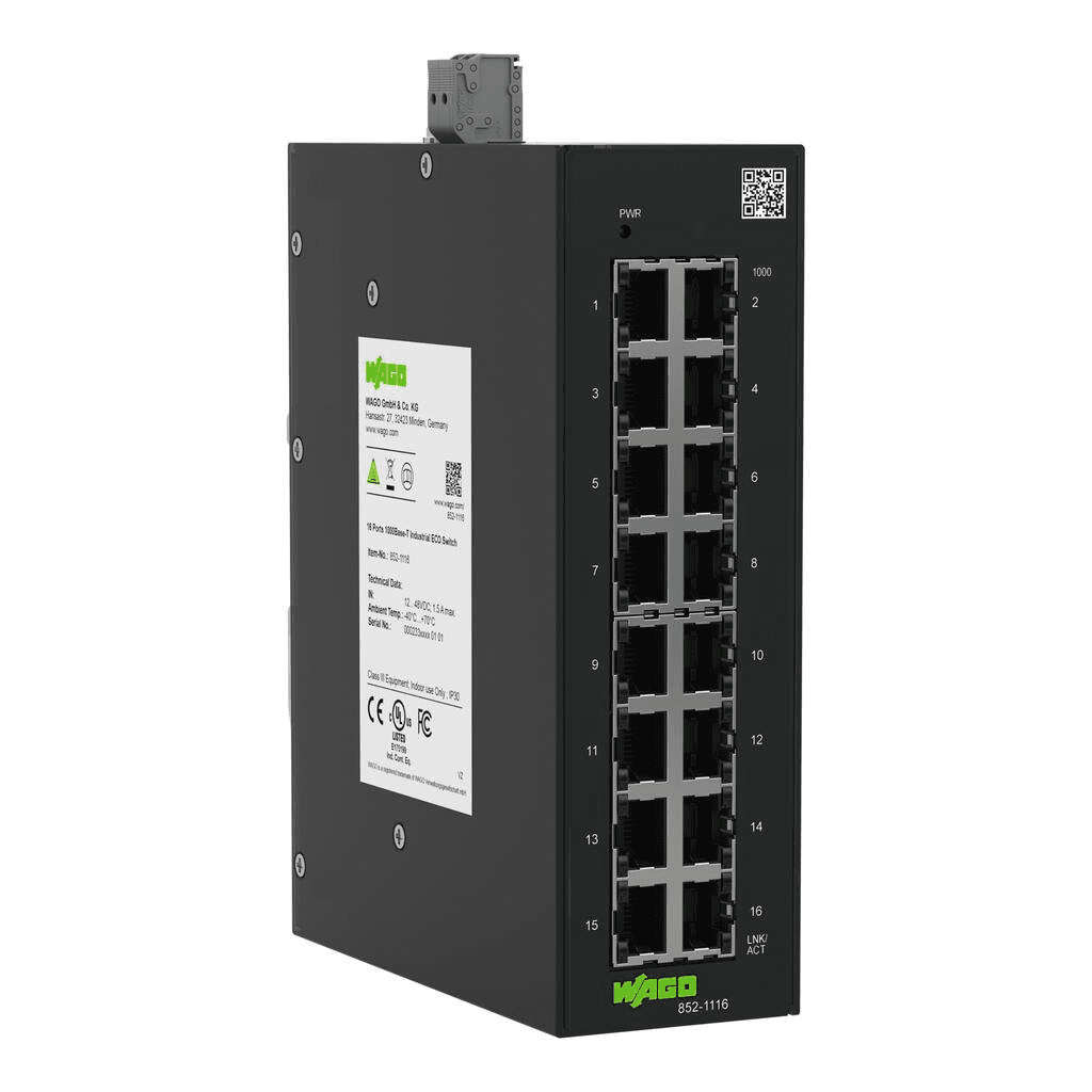 Industrieller ECO-Switch mit 16 Ports mit der Referenz 852-1116 von der Marke WAGO