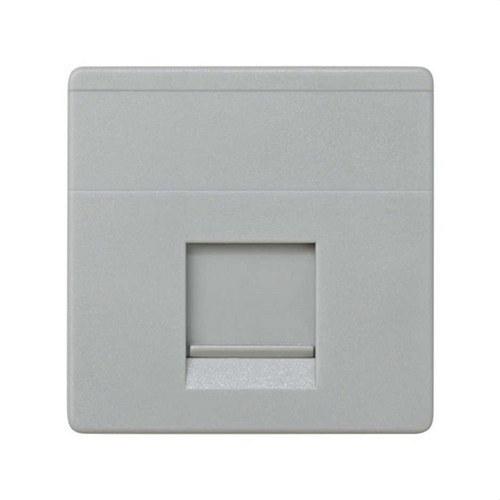 Flat voice and data plate with dust cover for 1 RJ45 AMP connector grey Simon 27 Play with reference 27087-37 from the brand SIMON