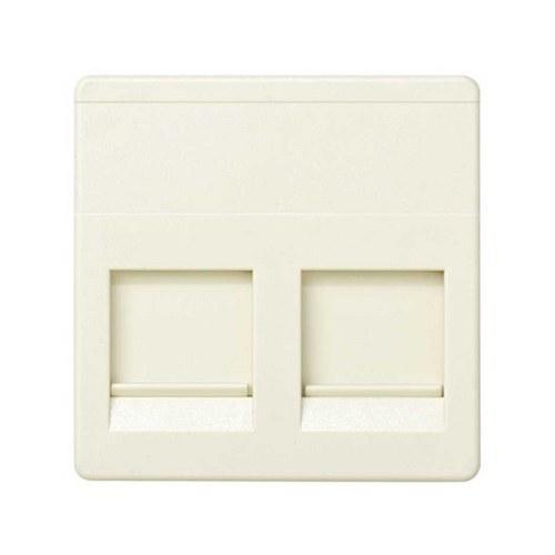 Flat voice and data plate with dust cover for 2 RJ45 AMP connectors ivory Simon 27 Play with reference 27486-32 from the brand SIMON