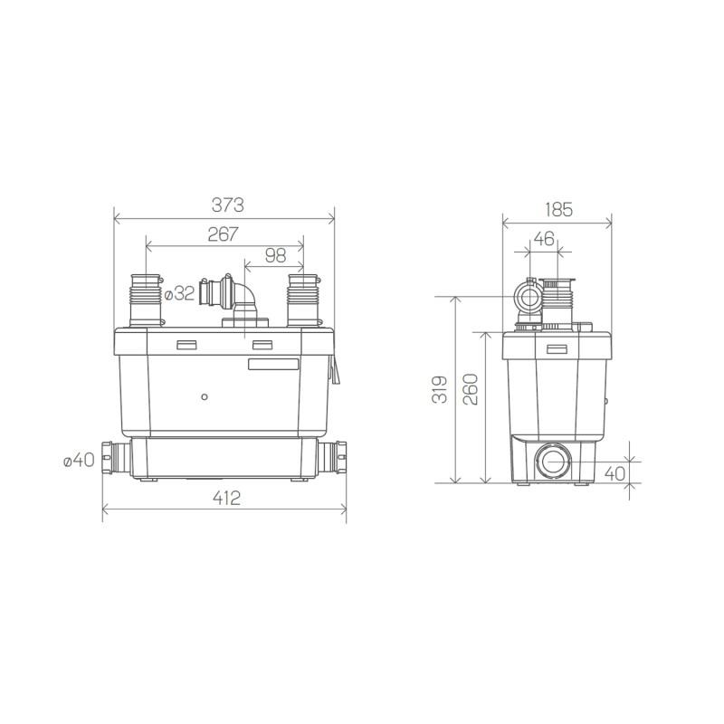 SFA SANISPEED Hochleistungs-Ablaufpumpe für Küchen und Waschküchen mit der Referenz 0101300 von der Marke SFA SANITRIT