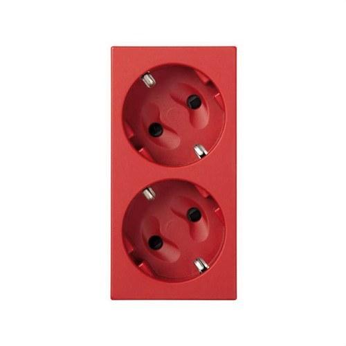 Double Schuko Socket Base with Safety Device and 1Click Terminal Red Simon 500 Cima with reference 50000432-037 from the brand SIMON