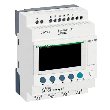 Programmierbares Kompaktrelais Zelio Logic 10 E S 24 V DC ohne Uhr Bildschirm mit der Referenz SR2A101BD von der Marke SCHNEIDER ELECTRIC