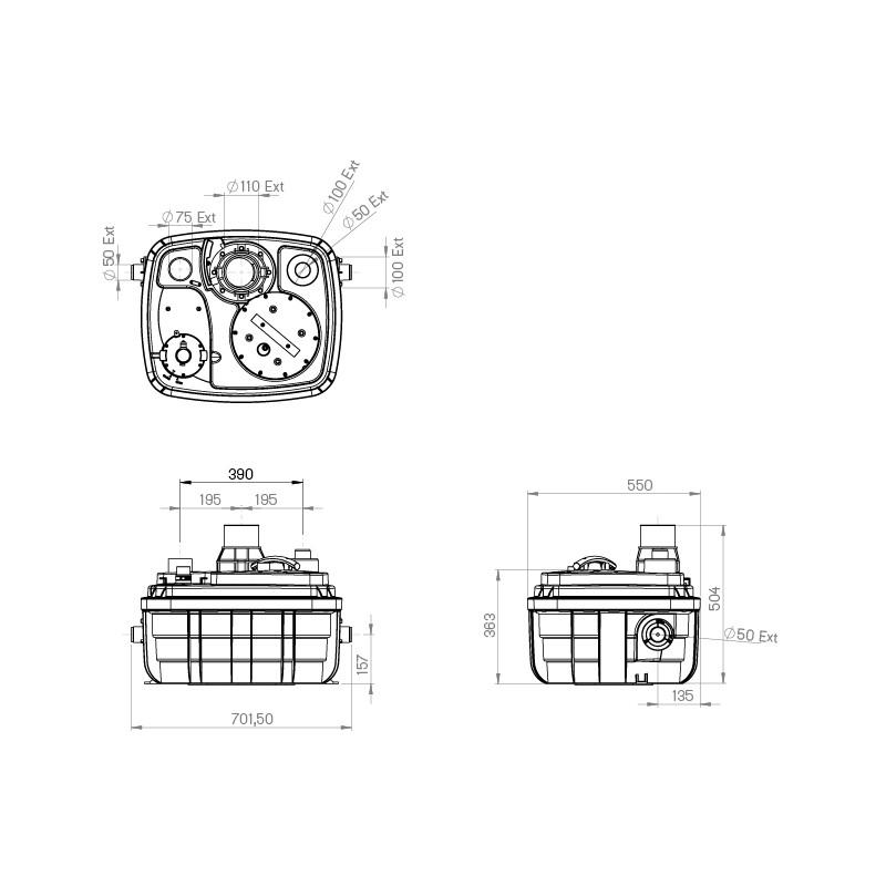 Kompakte Pumpstation mit Vortex-Turbinen SFA SANICUBIC 1 VX mit der Referenz 040000004 von der Marke SFA SANITRIT