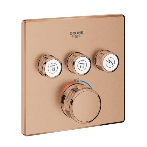 Grohtherm SmartControl Unterputz-Thermostat mit 3 Griffen - Gebürsteter warmer Sonnenuntergang mit der Referenz 29126DL0 von der Marke GROHE