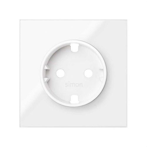 Glossy White Schuko Socket Base Cover Simon 100 with reference 10000041-130 from the brand SIMON