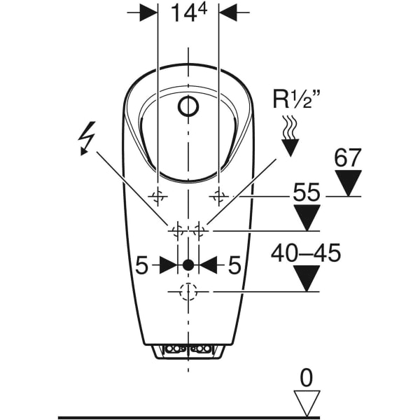 Geberit Preda Urinal mit integriertem Spülsystem für Netzanschluss mit der Referenz 116.072.00.1 von der Marke GEBERIT