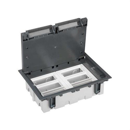 Bodensteckdose, verstellbar, für 12 Elemente in Bodeninstallation, grauer Bodenbelag Simon 500 Cima mit der Referenz 52050006-035 von der Marke SIMON