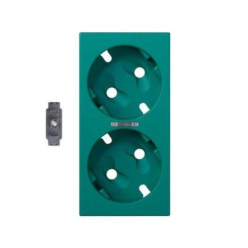 Cover for double schuko socket base mechanism with viewer and green LED indicator Simon 500 Cima with reference 50011041-065 from the brand SIMON