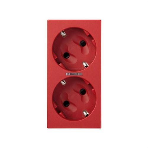 Doppelte Schuko-Steckdose mit Sicherheitseinrichtung, LED und 1Click®-Anschluss rot Simon 500 Cima mit der Referenz 50010432-037 von der Marke SIMON