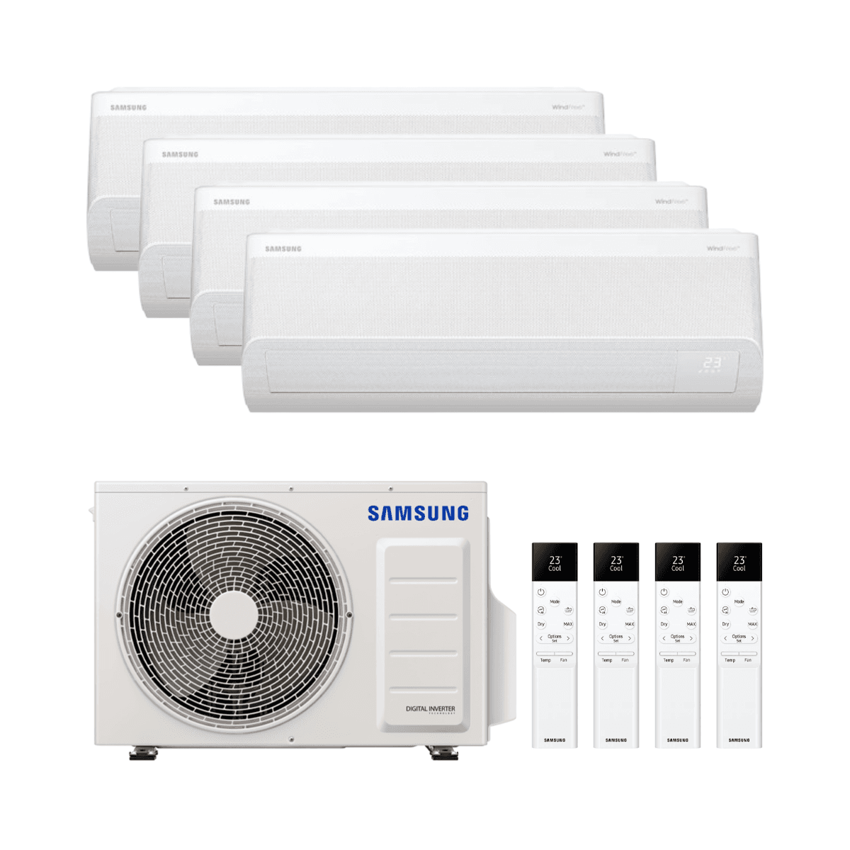 Klimaanlage 4x1 mit WLAN Samsung WindFree Comfort S2 2,5kW (3) + 3,5kW mit der Referenz KITSAMWFCS209(03)+12 von der Marke SAMSUNG