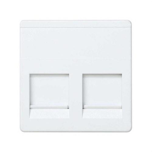 Flat voice and data plate with dust cover for 2 RJ45 AMP connectors white Simon 27 Play with reference 27486-35 from the brand SIMON