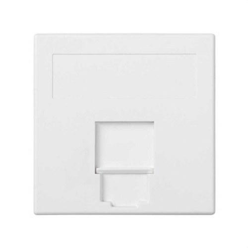 Flat voice and data plate with dust cover 1 module for 1 RJ45 compatible with other manufacturers white Simon 500 Cima with reference 50000085-030 from the brand SIMON