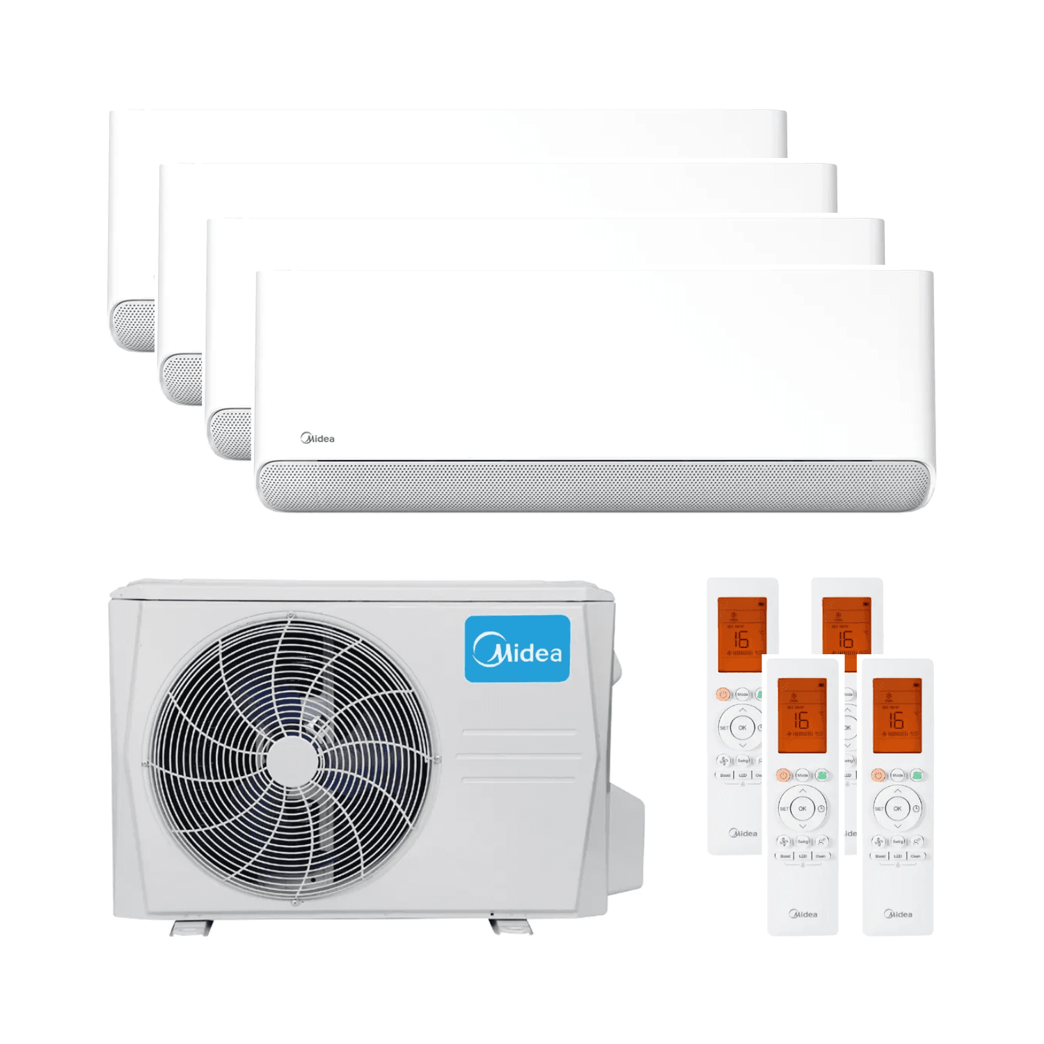 Klimaanlage 4-in-1 mit WLAN Midea Breezeless E 2,5 kW 9000 BTU mit der Referenz BREEZELESS09+09+09+09 von der Marke MIDEA