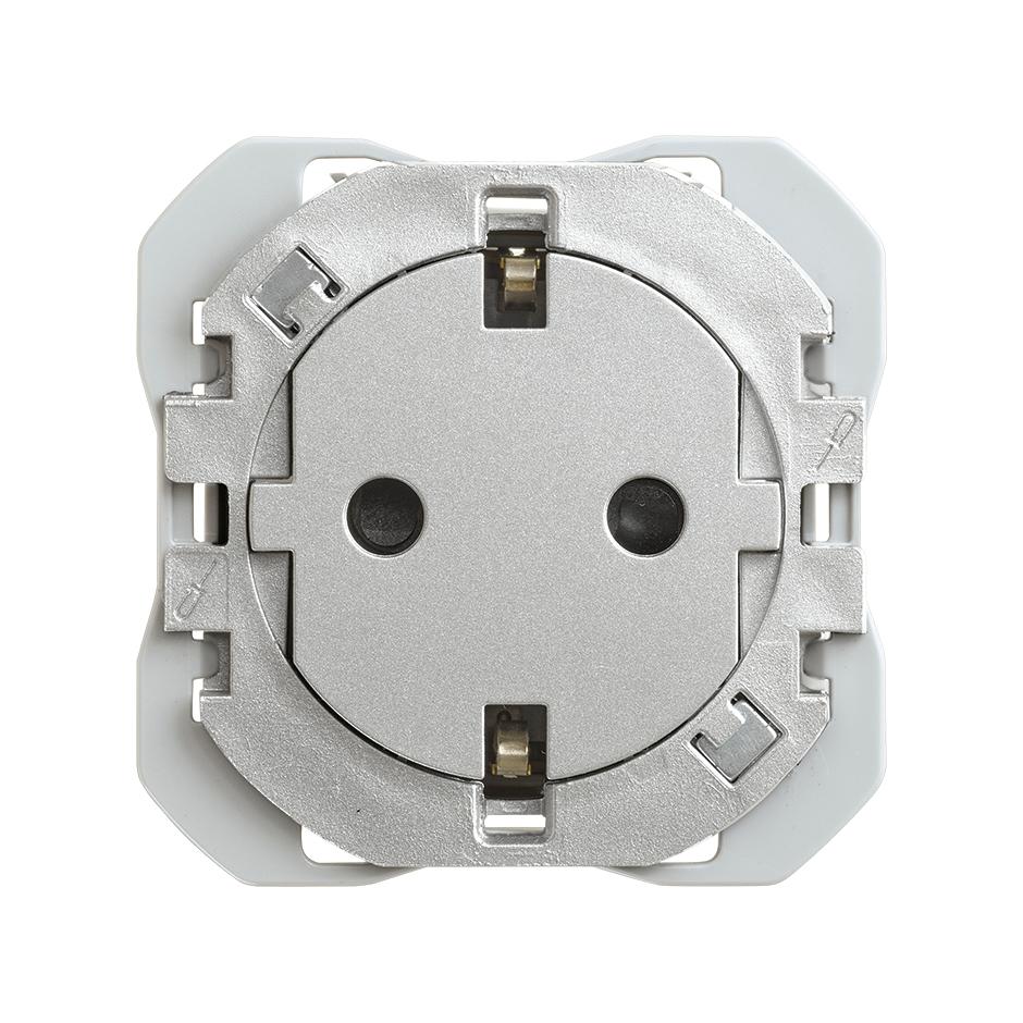 Schuko-Steckdose Clean 16A 250 V~ mit Schraubklemmen-System Aluminium Simon 270 mit der Referenz 20000434-093 von der Marke SIMON