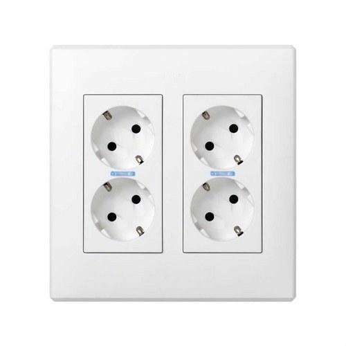 Kit Oberfläche oder Unterputz Wandbox für 2 Doppeltelemente mit 2 Doppelsteckdosen Weiß Simon 500 Cima mit der Referenz 51000201-030 von der Marke SIMON