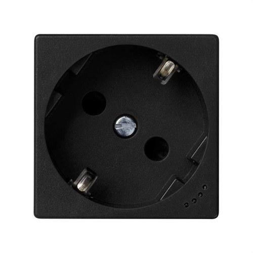 Schuko socket base with safety device, light indicator and screw terminal graphite Simon K45 with reference KL01/14 from the brand SIMON