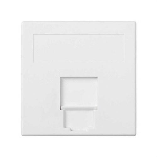 Flat voice and data plate with dust cover for 1 RJ45 from Infra+® of 1 white element Simon 500 Cima with reference 50015085-030 from the brand SIMON