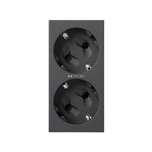 Double Schuko socket base with safety device, LED and 1Click® connection grey Simon 500 Cima with reference 50010432-038 from the brand SIMON