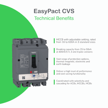 Leistungsschalter Easypact CVS630F ETS 2.3 630 A 4P/4R mit der Referenz LV563506 von der Marke SCHNEIDER ELECTRIC