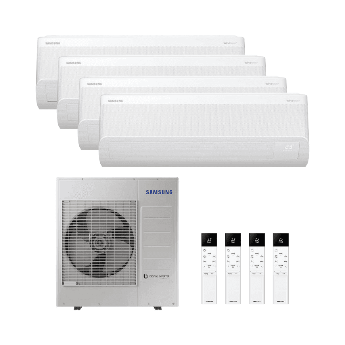 Klimaanlage 4x1 mit WLAN Samsung WindFree Elite S2 2,5 kW (2) + 3,5 kW (2) mit der Referenz WFELITE4X109091212 von der Marke SAMSUNG