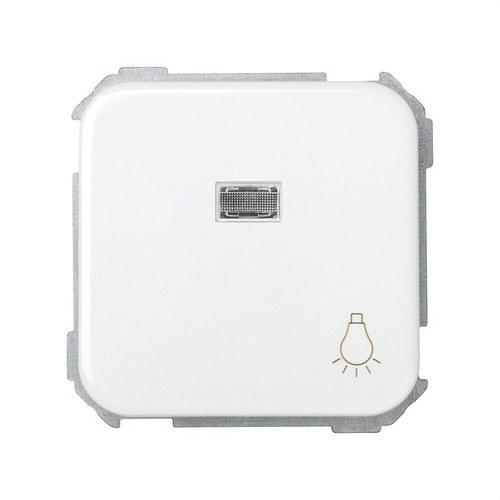 Drucktaster mit Gravur, eingebaute Leuchtanzeige und Schnellverbindungssystem weiß Simon 31 mit der Referenz 31661-30 von der Marke SIMON