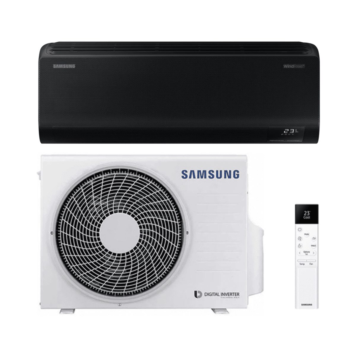 Schwarze Klimaanlage mit WLAN Samsung WindFree Avant Black S2 2,0 kW 7000 BTU mit der Referenz SAMWINDAVANTBLACK07 von der Marke SAMSUNG