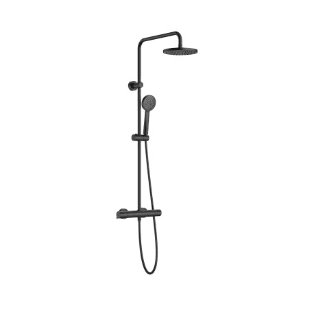 Matte Black Thermostatic Shower Column Roca T-Basic