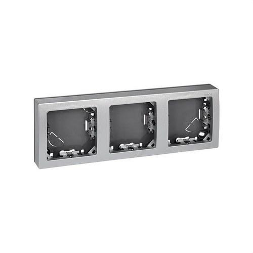 Frame with base for 3 horizontal elements aluminium Simon 73 Loft with reference 73630-63 from the brand SIMON