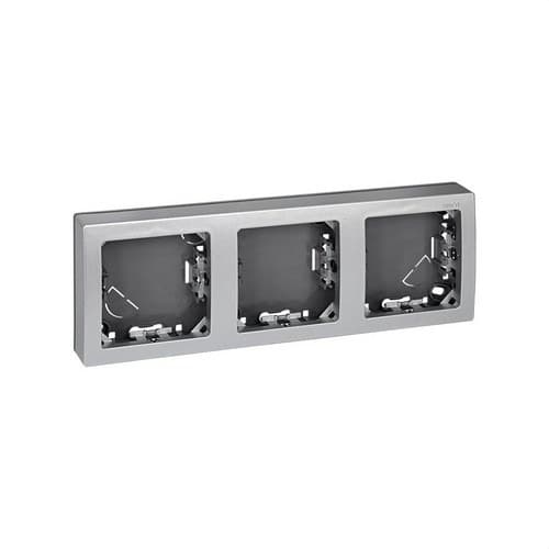 Rahmen mit Basis für 3 Elemente horizontal Aluminium Simon 73 Loft mit der Referenz 73630-63 von der Marke SIMON