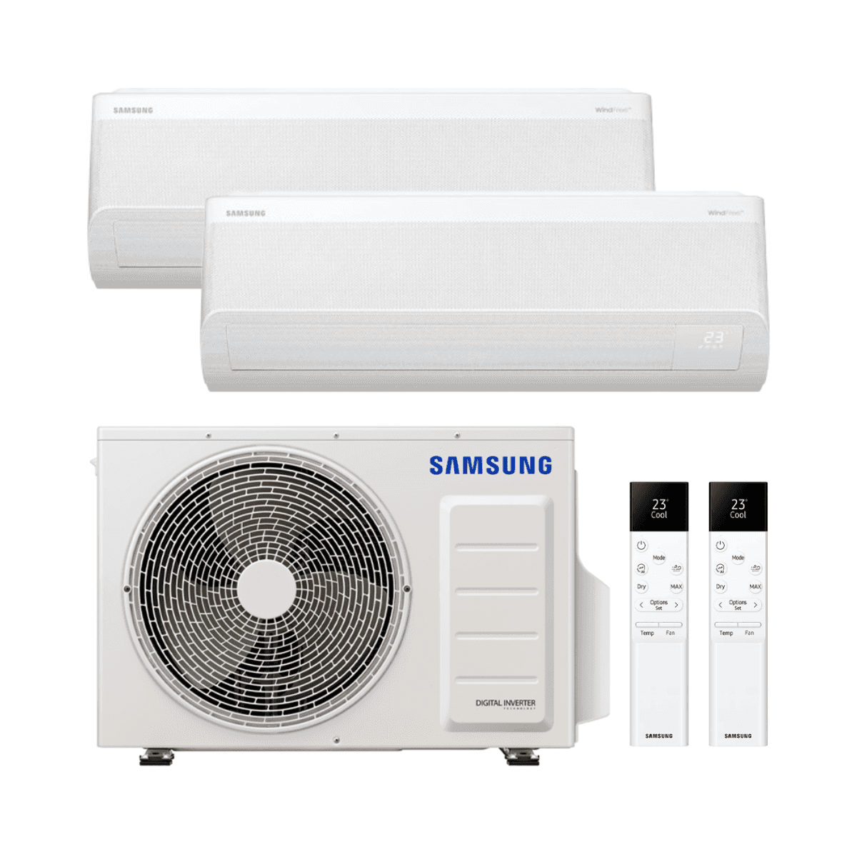 Klimaanlage 2x1 mit WLAN Samsung WindFree Comfort S2 2,5 kW 9000 BTU mit der Referenz KITSAMWFCS209+09 von der Marke SAMSUNG