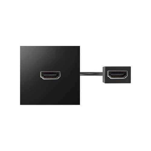 HDMI-Anschluss Typ "A" Buchse-Buchse mit Kabelpeitsche und integrierter Platte schwarz Simon 400 mit der Referenz 40001194-038 von der Marke SIMON