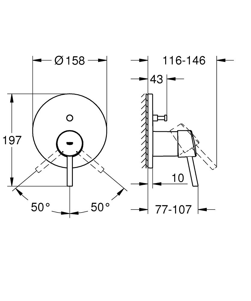 Einhebel-Duscharmatur mit Zweiwege-Umschalter Grohe Concetto mit der Referenz 24054001 von der Marke GROHE