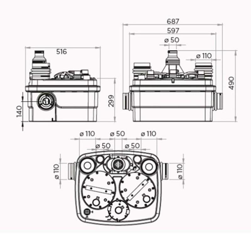 Allgemeine Pumpstation SFA SANICUBIC 2 Classic mit der Referenz 040000002 von der Marke SFA SANITRIT