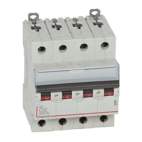 Leitungsschutzschalter DX3 4P 32A Charakteristik C 6/10kA mit der Referenz 407931 von der Marke LEGRAND
